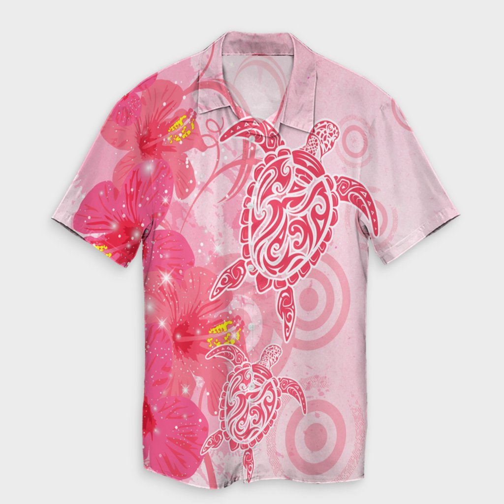 Hawaii Turtle Hibiscus Vintage Pink Hawaiian Shirt - AH