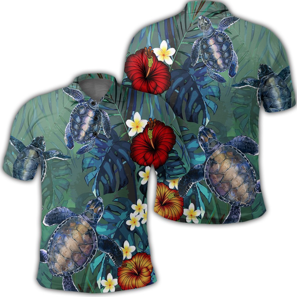 Hawaii Turtle Tropical Art Polo Shirt - Hela Style - AH