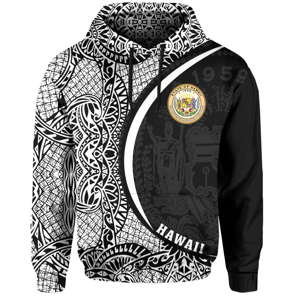 Hawaii Polynesian Hoodie White Round Style