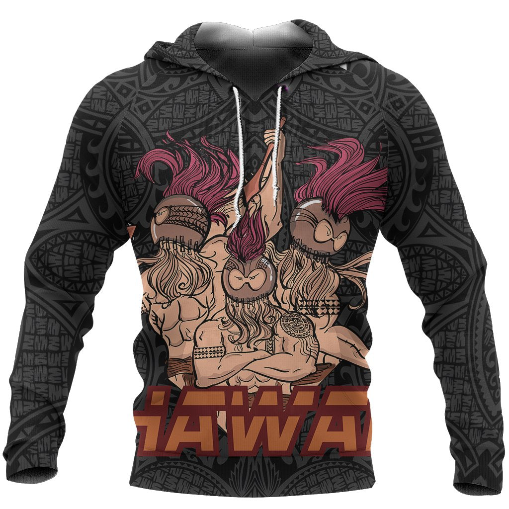 Hawaiian Polynesian Guardian Kanaka Warrior Hoodie
