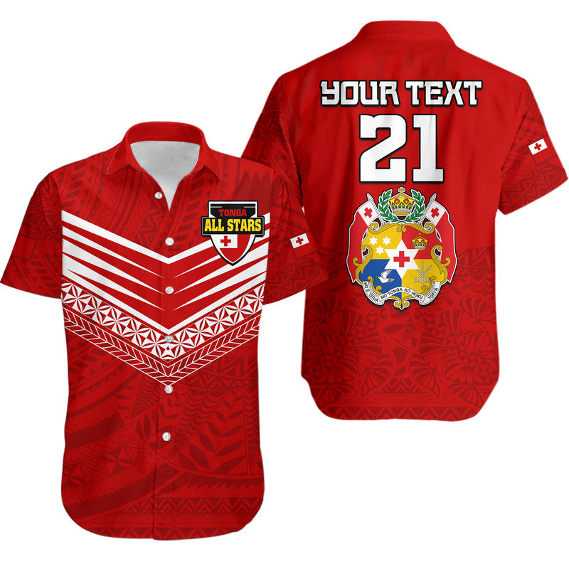 Custom Personalised PolynesianPride Tonga Rugby Tongan Kupesi Ngatu Design Hawaiian Shirt