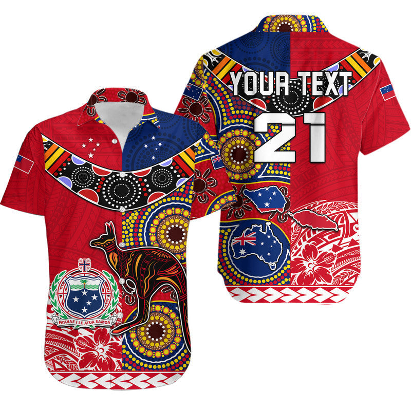 Custom Personalised Australia Aboriginal and Samoa Polynesian Hawaiian Shirt Boomerang