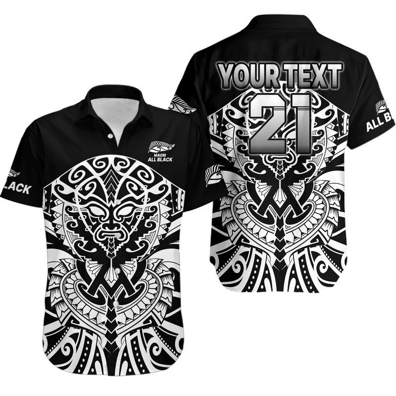 Custom Text And Number Aotearoa Silver Fern Rugby Sevens Hawaiian Shirt Maori Tribal All Black