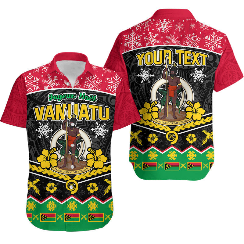 Custom Personalised Vanuatu Tribal Polynesian Christmas Vibe Hawaiian Shirt
