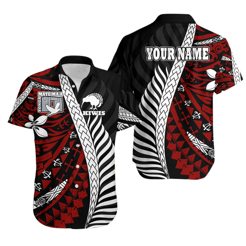 Custom Personalised Mate Ma'a Tonga Mixed Aotearoa Kiwis Rugby Hawaiian Shirt Silver Fern Mixed Polynesian Style