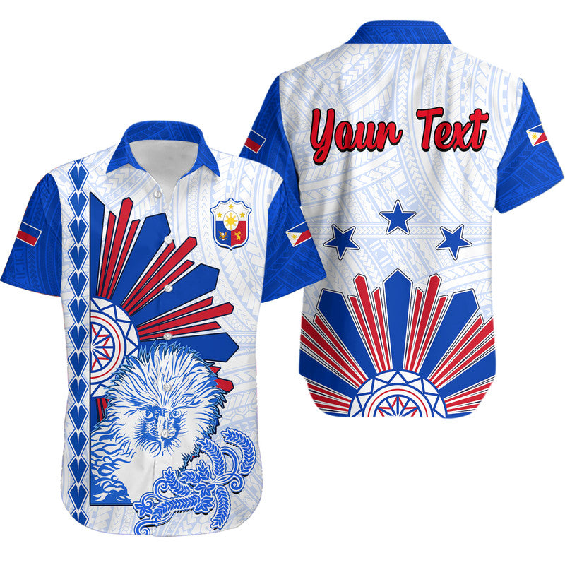 Custom Personalised Philippines Barong Hawaiian Shirt Sun of Philippinas With Eagles