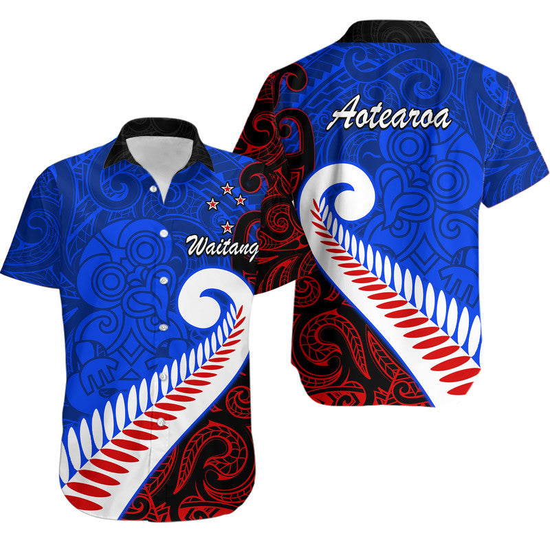 Waitangi Day Hawaiian Shirt Aotearoa Hei Tiki Silver Fern