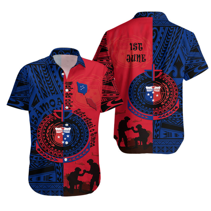 Samoa Independence Day Hawaiian Shirt Military Polynesian Pattern