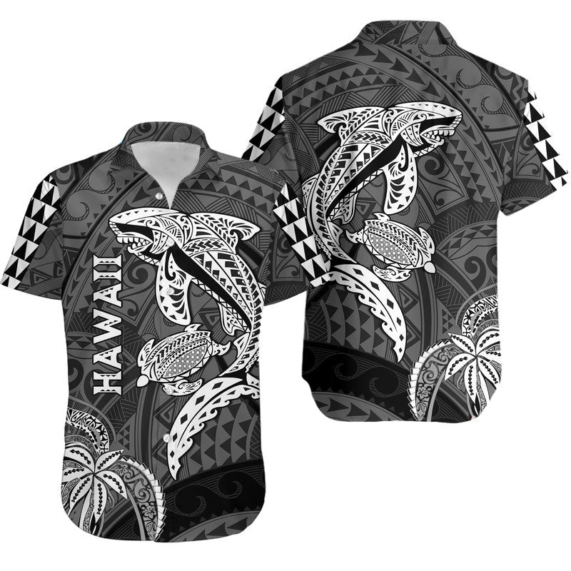 Hawaii Hawaiian Shirt Shark and Turtle Mix Kakau