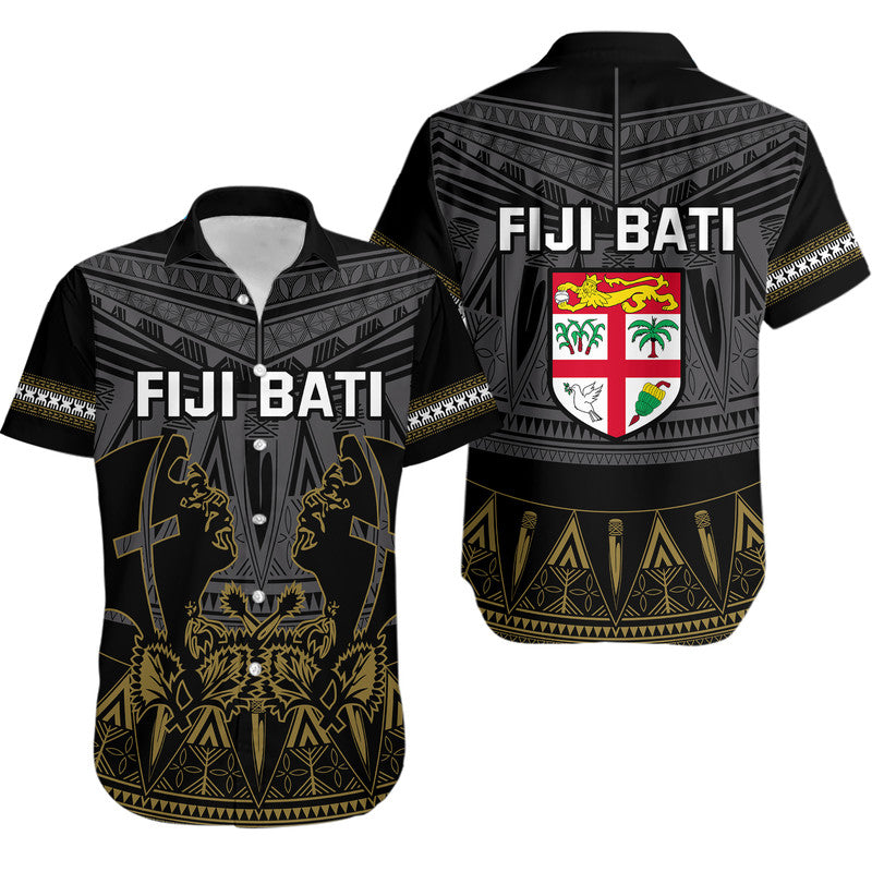Fiji Rugby Bati Hawaiian Shirt Fijian Coat Of Arms Tapa Pattern