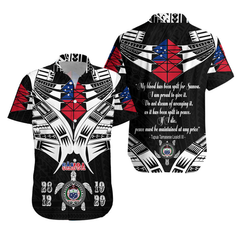 Samoa Black Saturday Hawaiian Shirt 28 Dec 1929 Visual Arts - Black