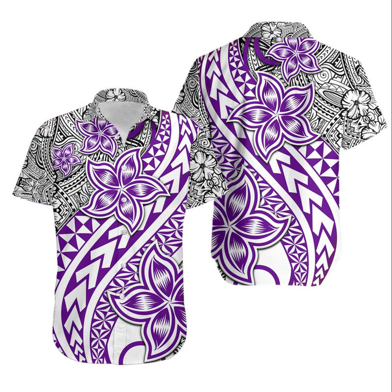 Traditional Polynesian Tribal Tattoo Retro Hawaiian Shirt Purple