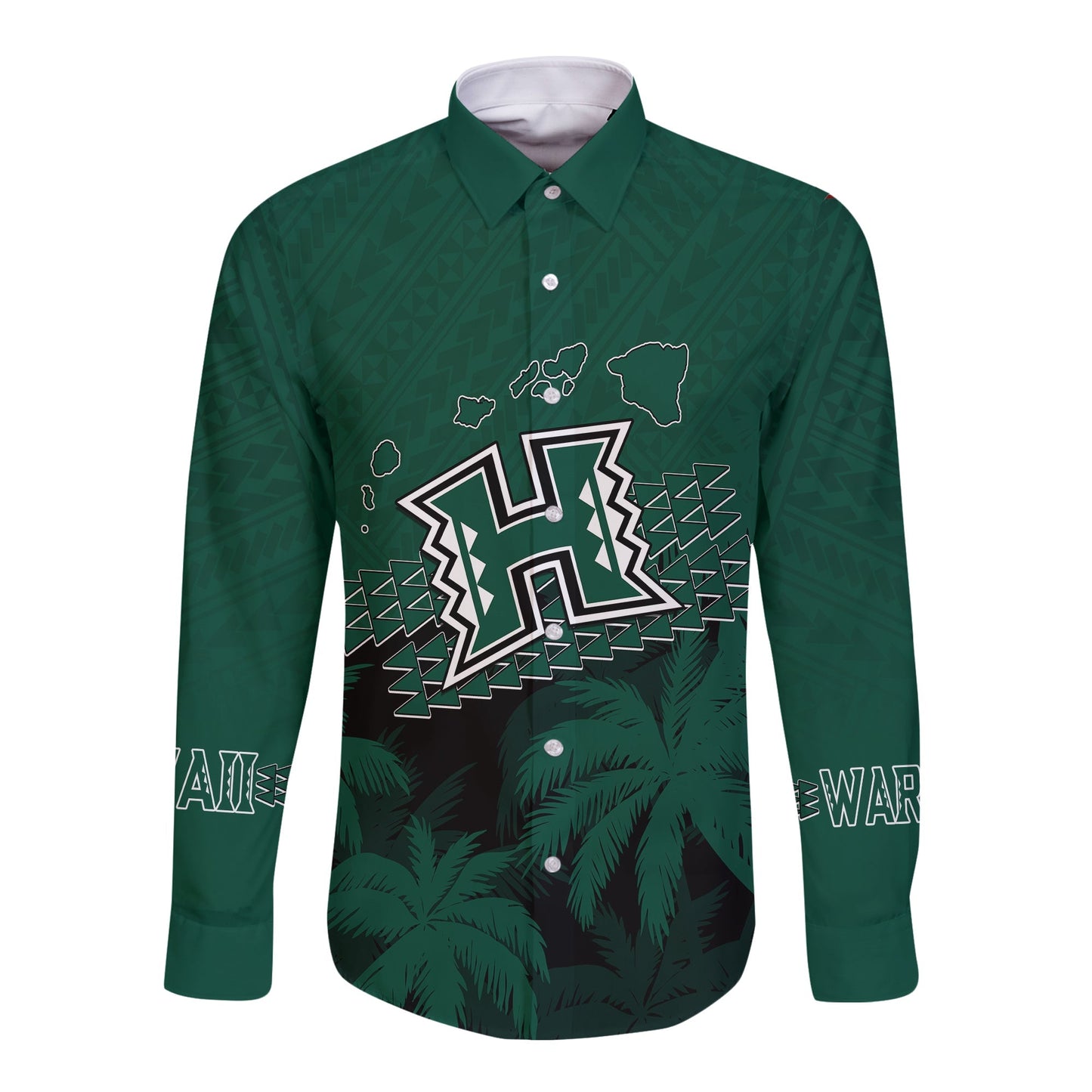 Hawaii Rainbow Warriors Long Sleeves Button Shirt Laau Pama