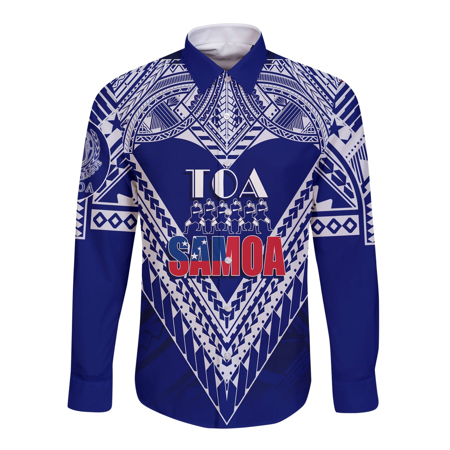 Toa Samoa RLS Warriors Siva Tau Long Sleeves Button Shirt