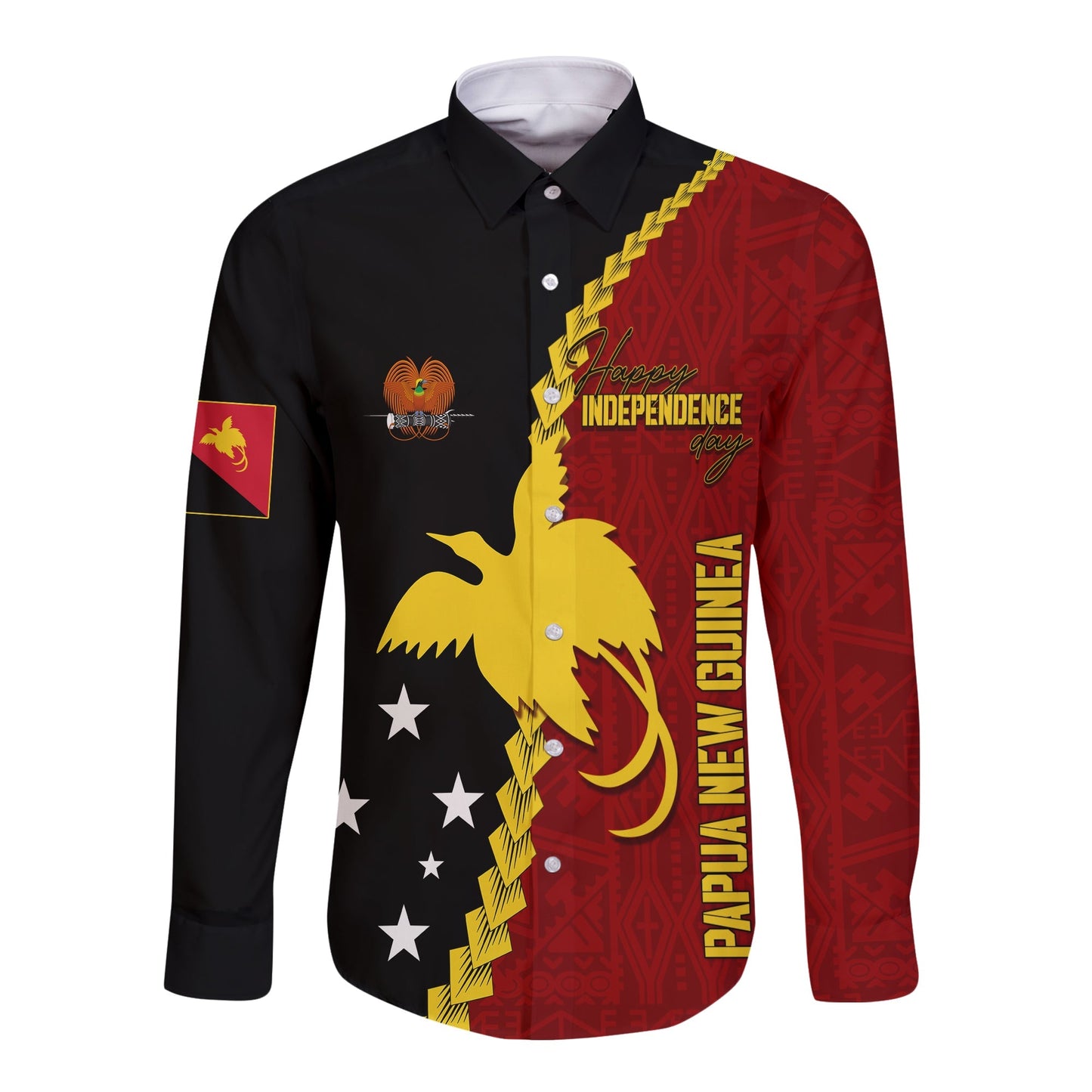 Papua New Guinea Long Sleeves Button Shirt 47th Independence Anniversary Motu Revareva