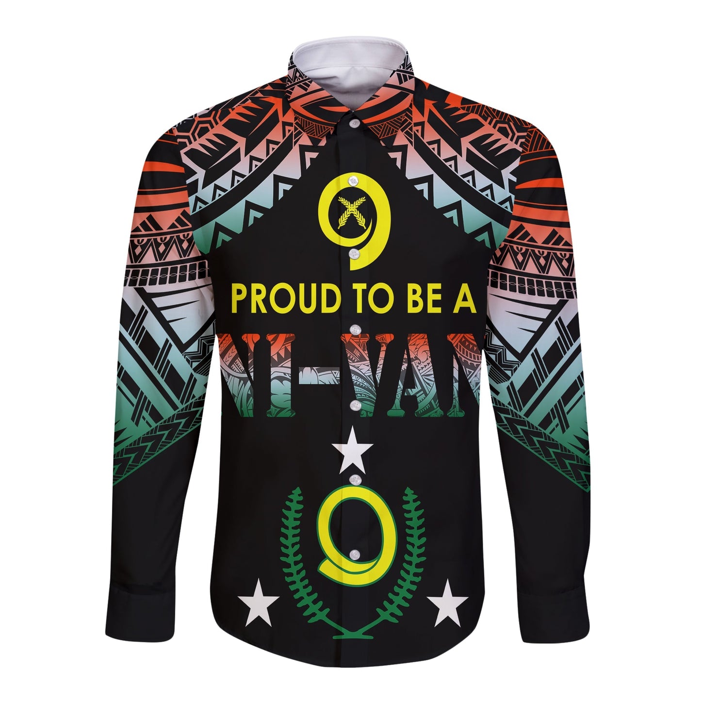 Vanuatu Proud To Be A Ni Van Polynesian Pattern Long Sleeves Button Shirt Penama Province