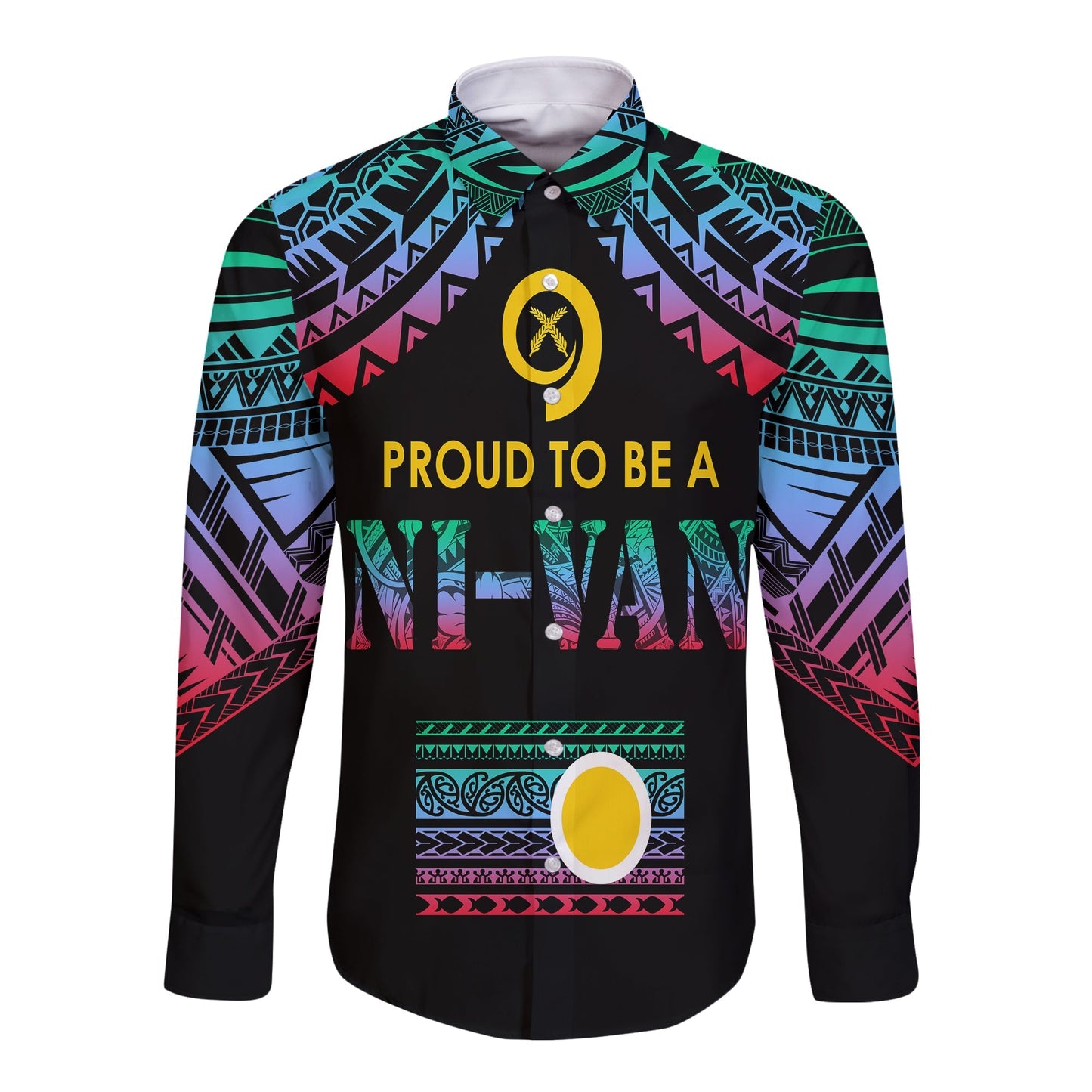 Vanuatu Proud To Be A Ni Van Polynesian Pattern Long Sleeves Button Shirt Shefa Province