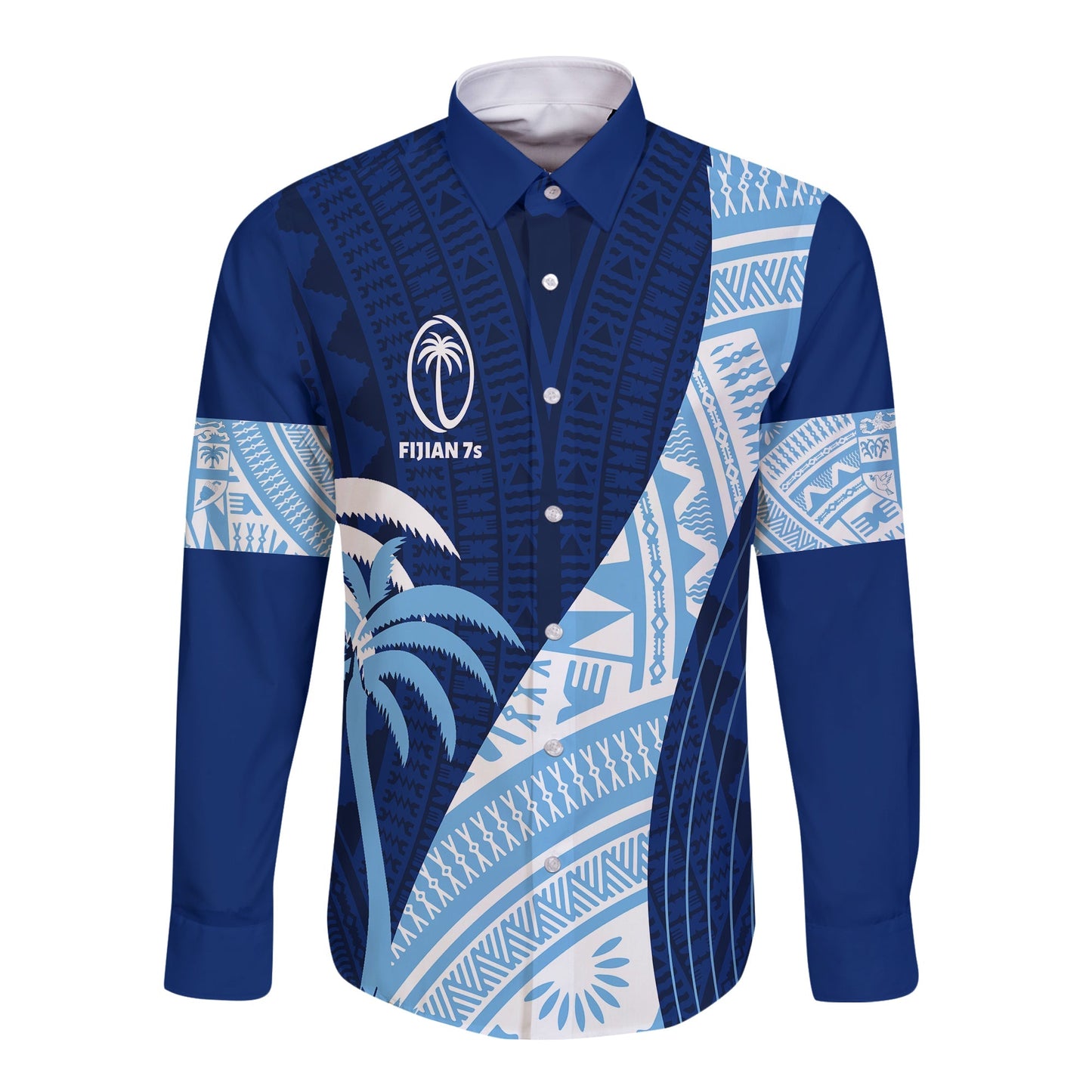 Personalised Fiji Sevens Long Sleeves Button Shirt Kaiviti Kesakesa