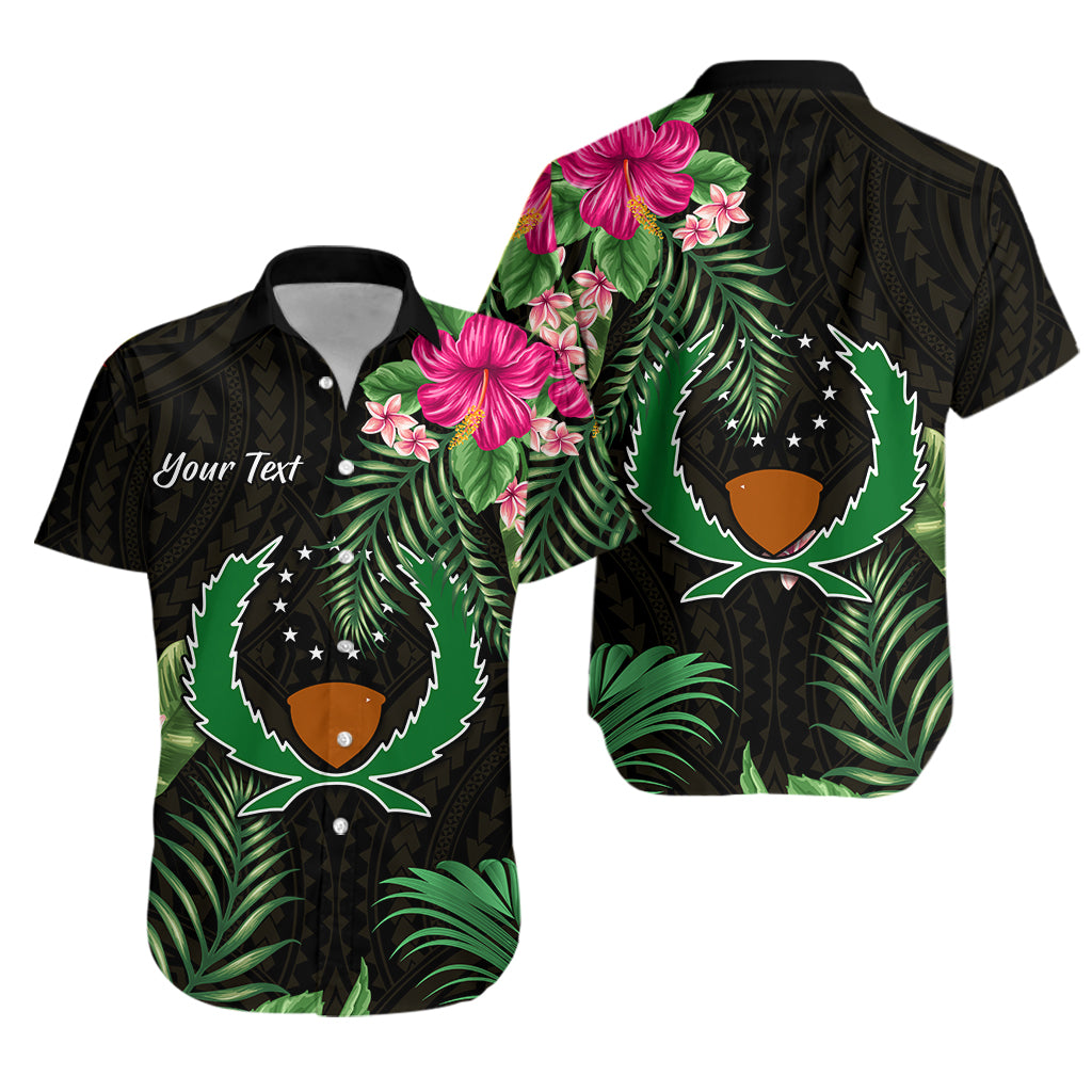 Custom Personalised Pohnpei Micronesia Gold Hawaiian Shirt Tropical Flowers