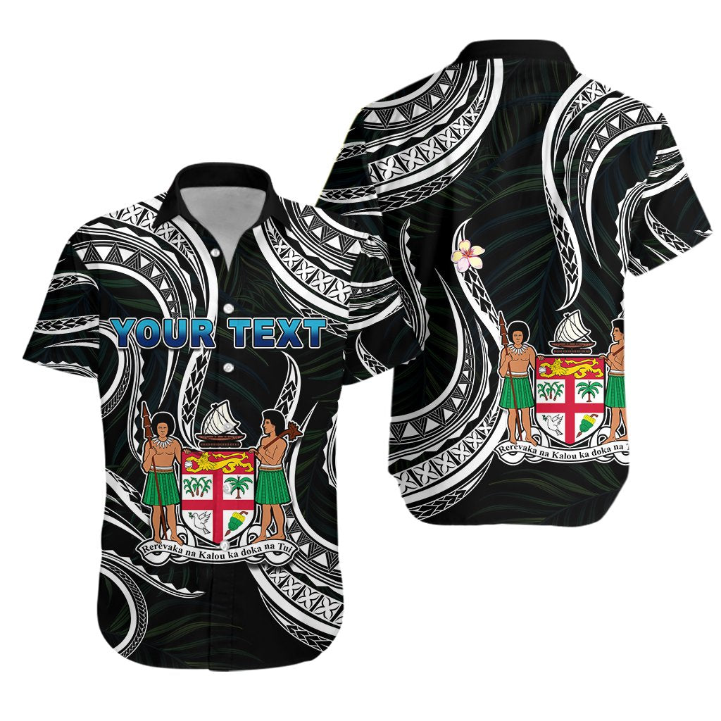 Custom Personalised Fiji Coat of Arms Hawaiian Shirt Polynesian mix Coconut Pattern