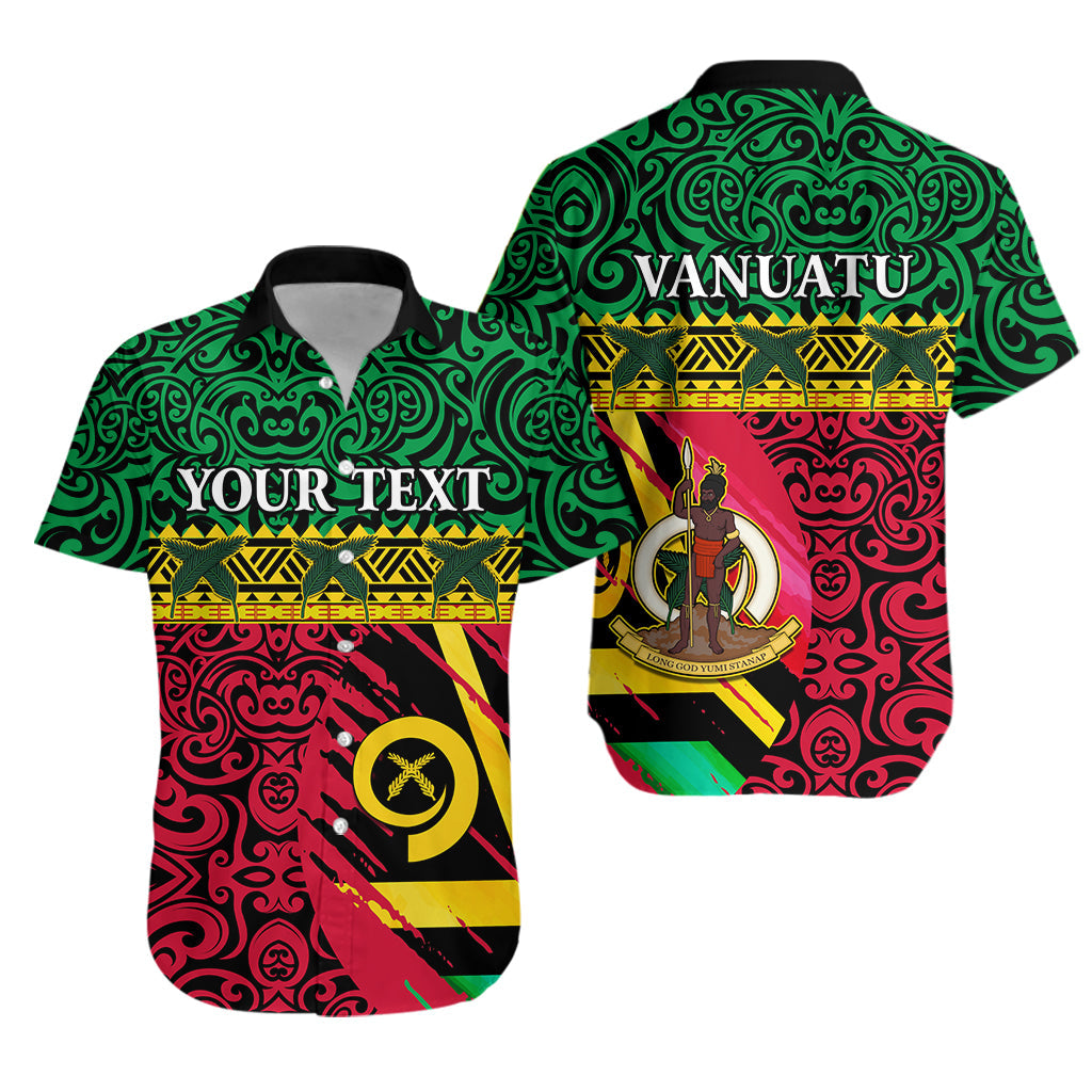 Custom Personalised Vanuatu Dreamy Hawaiian Shirt Flag and Pattern
