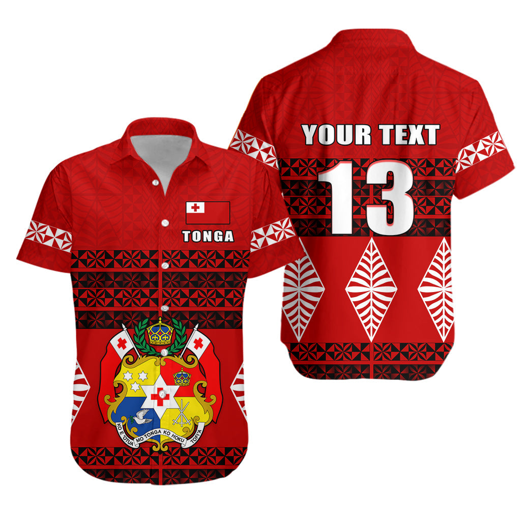 Custom Personalised Tonga Hawaiian Shirt - Tongan Pattern - Custom Text and Number