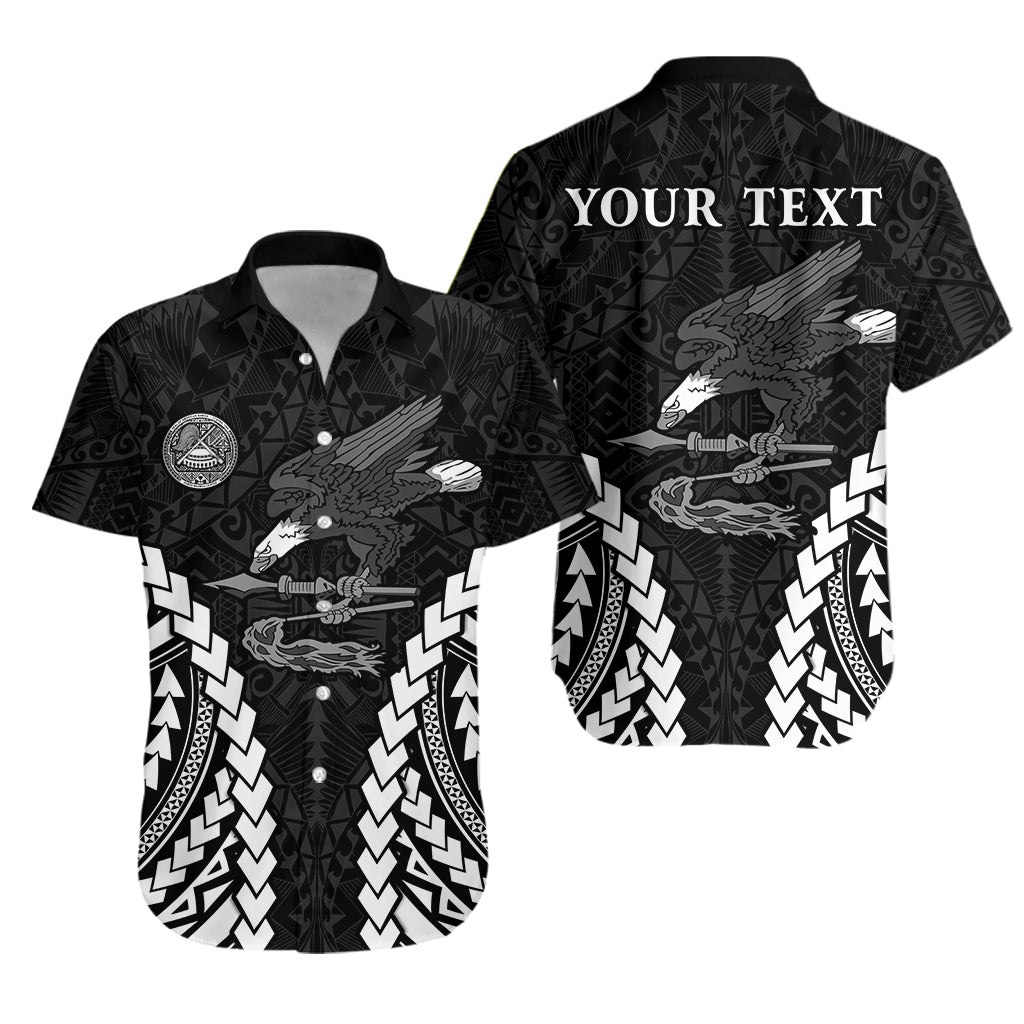 Custom Personalised American Samoa Hawaiian Shirt Eagle mix Polynesian