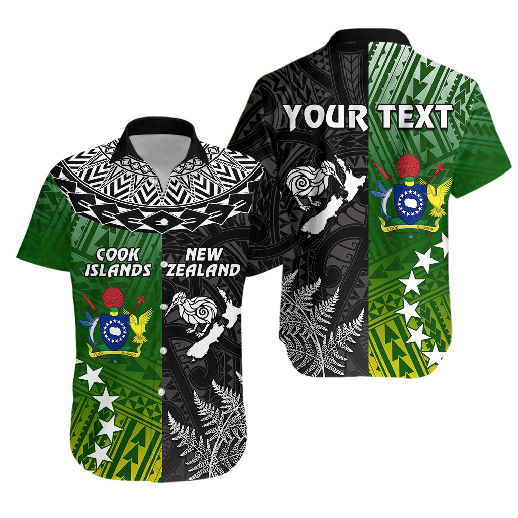 Custom Personalised Cook Islands Pattern and New Zealand Kiwi Hawaiian Shirt