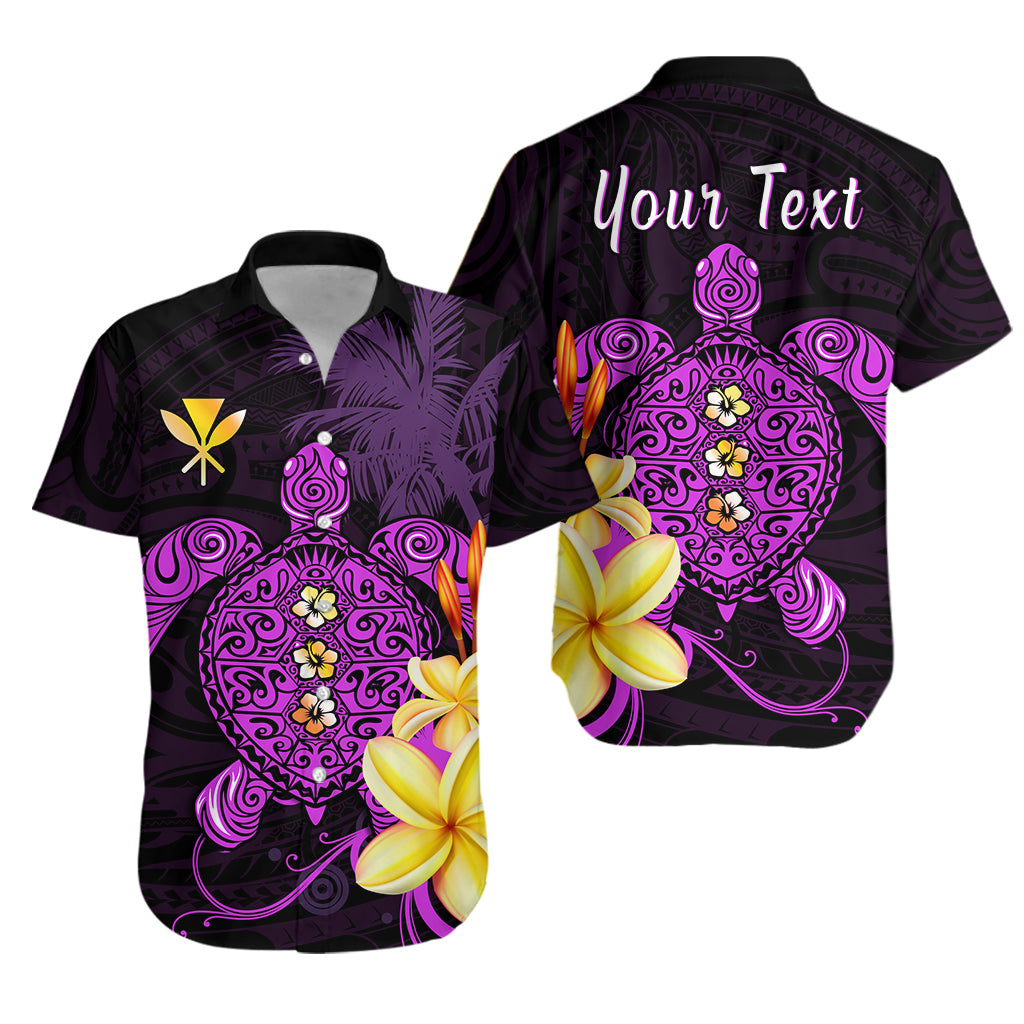 Custom Personalised Hawaii Turtle Hawaiian Shirt Hawaiian Flowers Version Purple Elegant