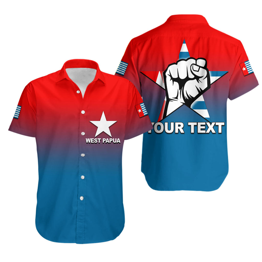 Custom Personalised West Papua Hawaiian Shirt Flag Color Simple Style