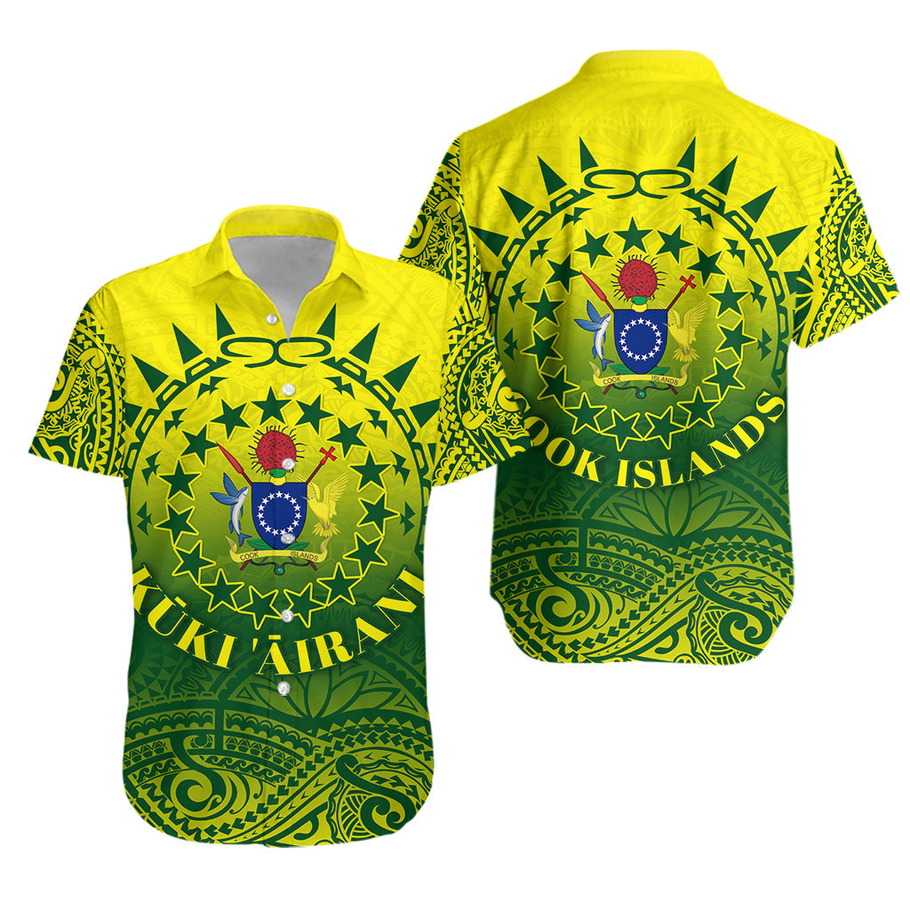 Cook Islands Hawaiian Shirt Polynesian Tattoo Sunshine