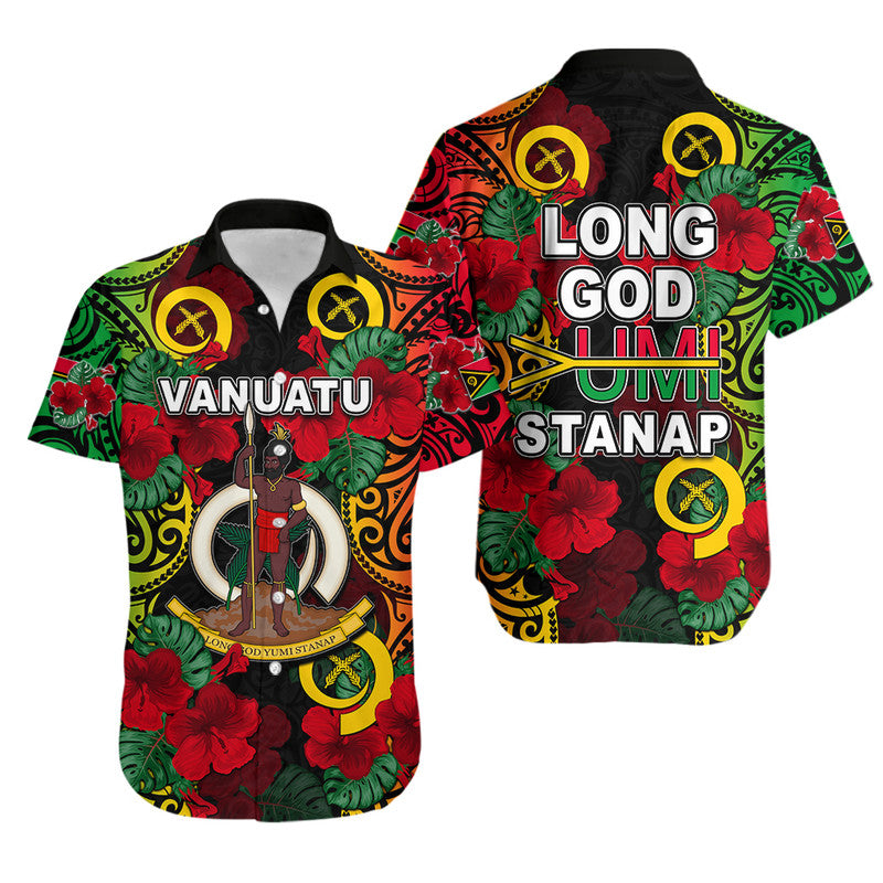 Vanuatu And Hibiscus Hawaiian Shirt
