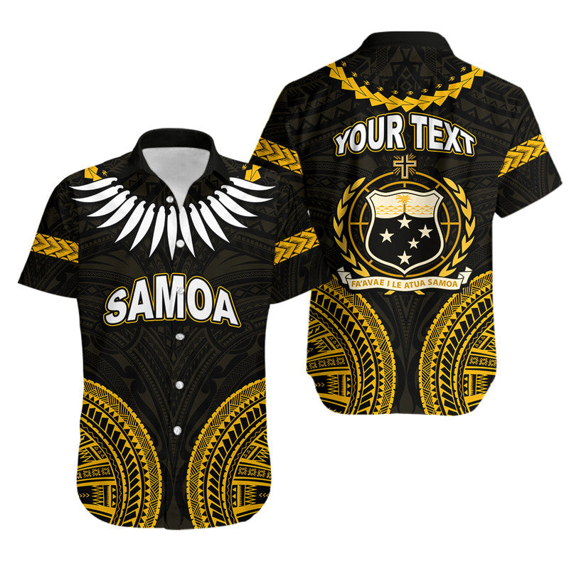 Custom Personalised Samoa Ula Nifo Tribal Hawaiian Shirt Gold Style