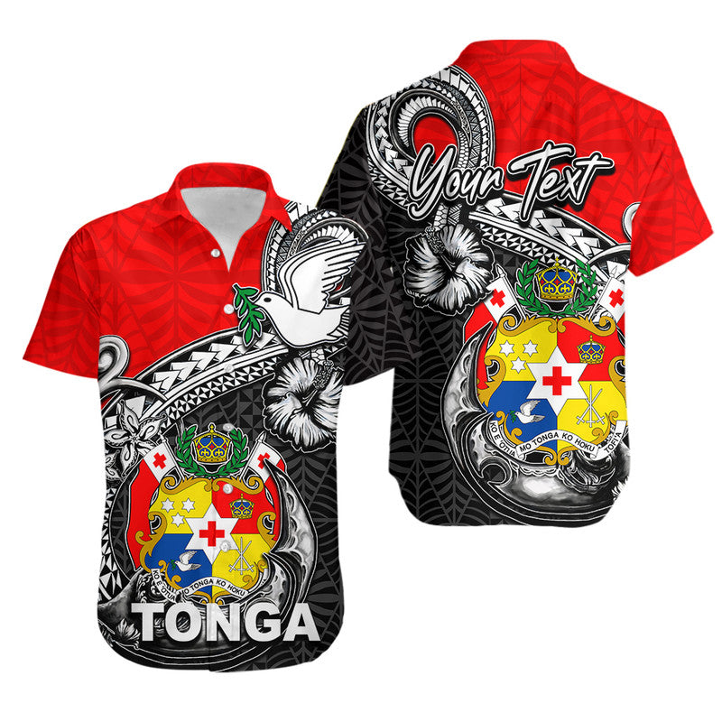Custom Personalised Tonga Hook Tattoo Hawaiian Shirt Black