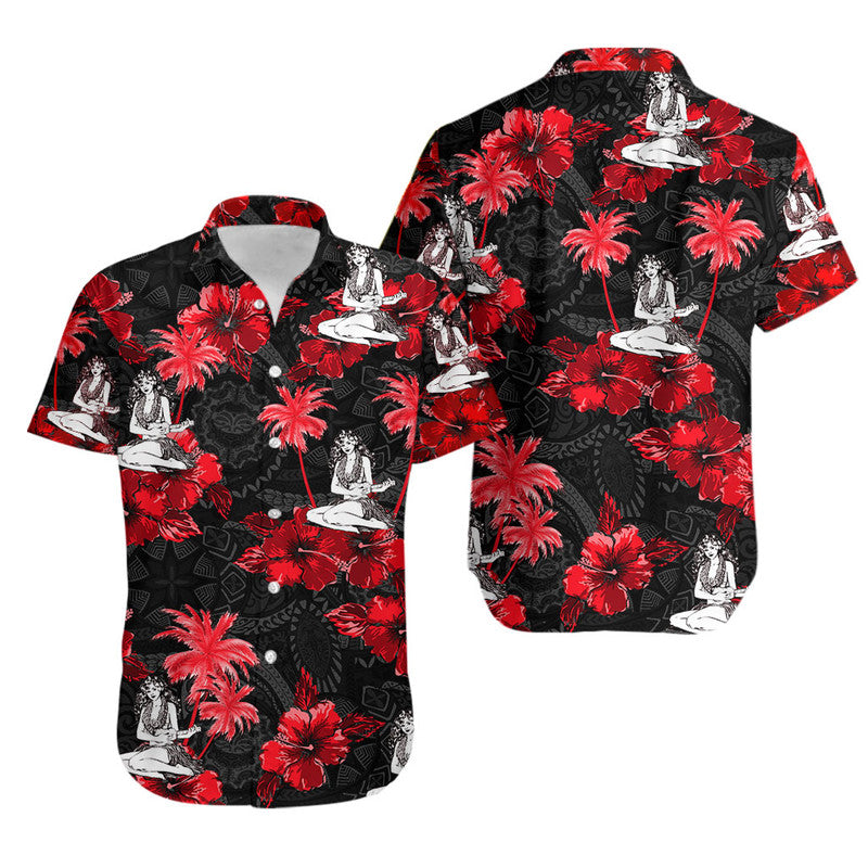 Hawaiian Shirt - Hawaii Summer Hula Girl No.2