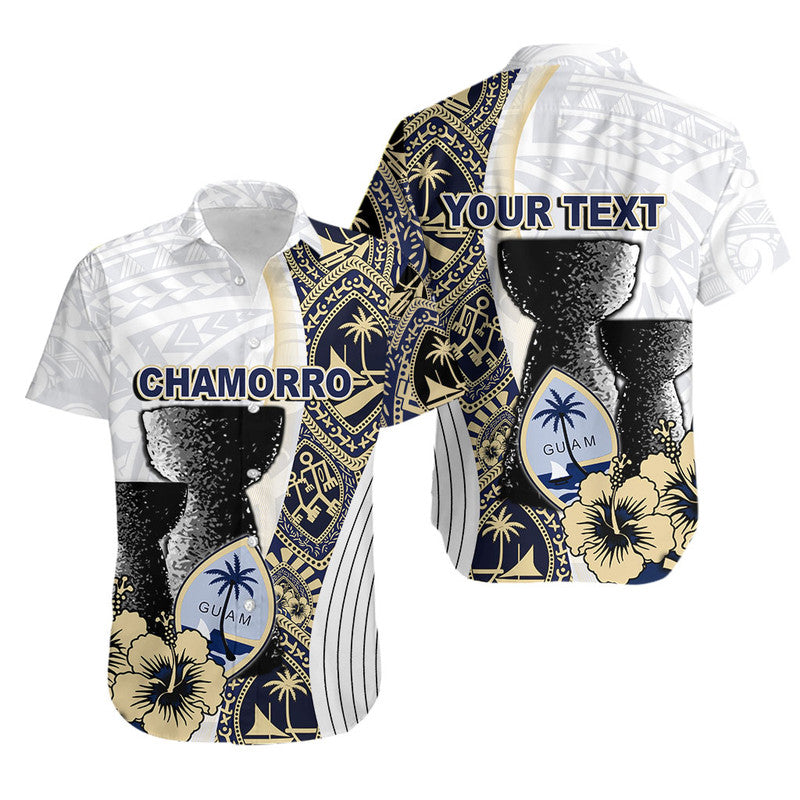 Custom Personalised Guam Chamorro Hawaiian Shirt White Style