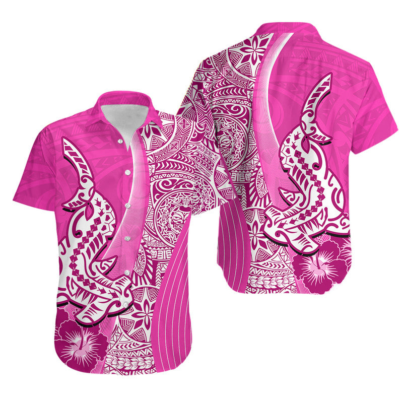 Hawaiian Shark Polynesian Hawaiian Shirt Vibe Pink Style