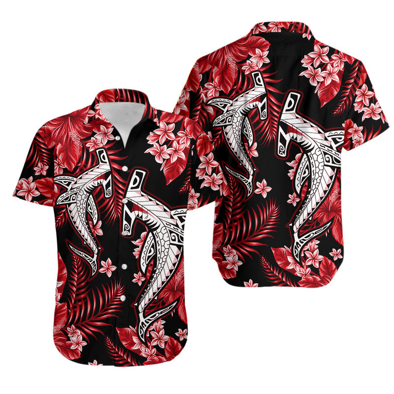 Hawaii Summer Colorful Shark Hawaiian Shirt Red