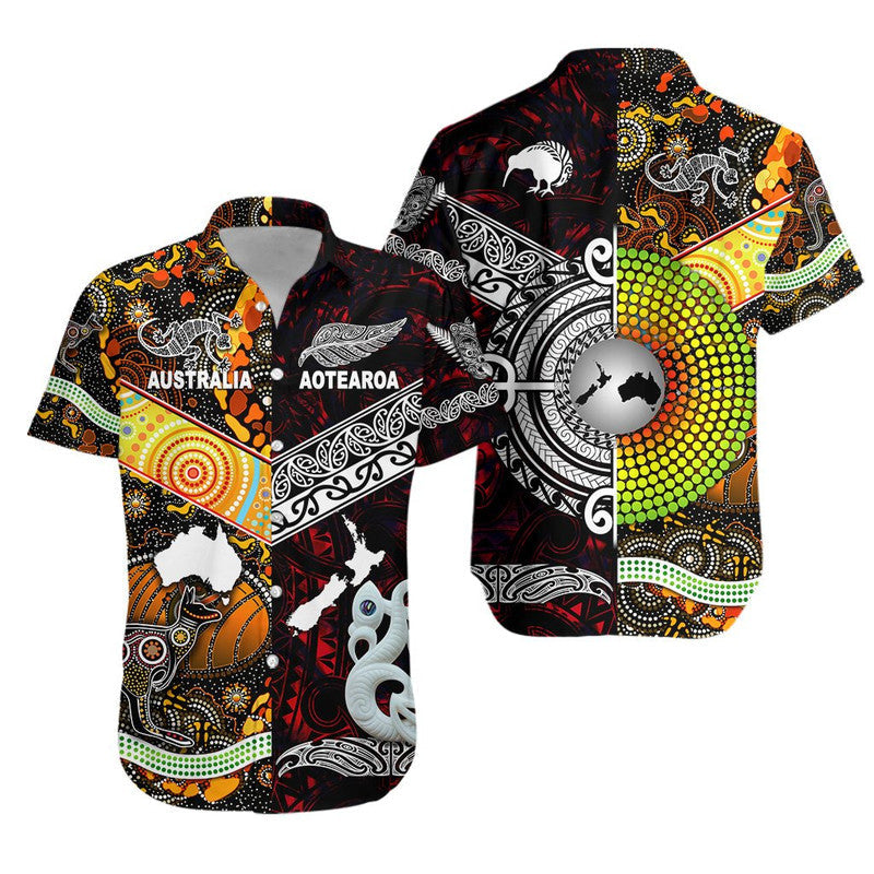 His And Her Matching Outfits New Zealand Maori Aotearoa And Australia Aboriginal Combo Dress And Shirt Together Red