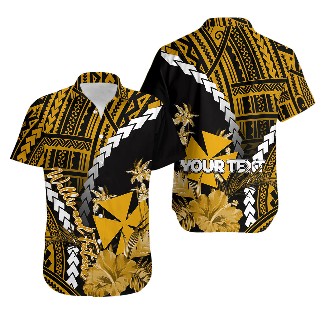 Custom PersonalisedWallis and Futuna Hawaiian Shirt Polynesian Style Gold Color