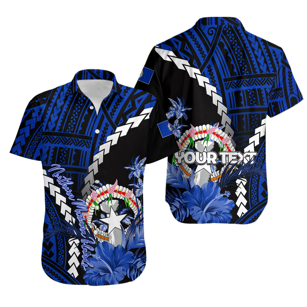 Custom PersonalisedNorthern Mariana Islands Hawaiian Shirt Polynesian Style Blue Color