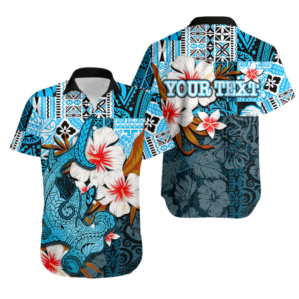 Custom Personalised Hammerhead shark Hawaiian Shirt Hawaii Style Blue