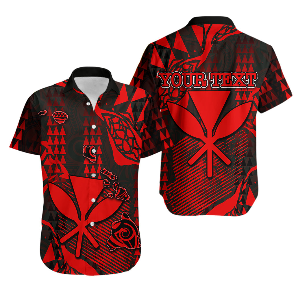 Custom Personalised Hawaii Kanaka Map Hawaiian Shirt Red Style