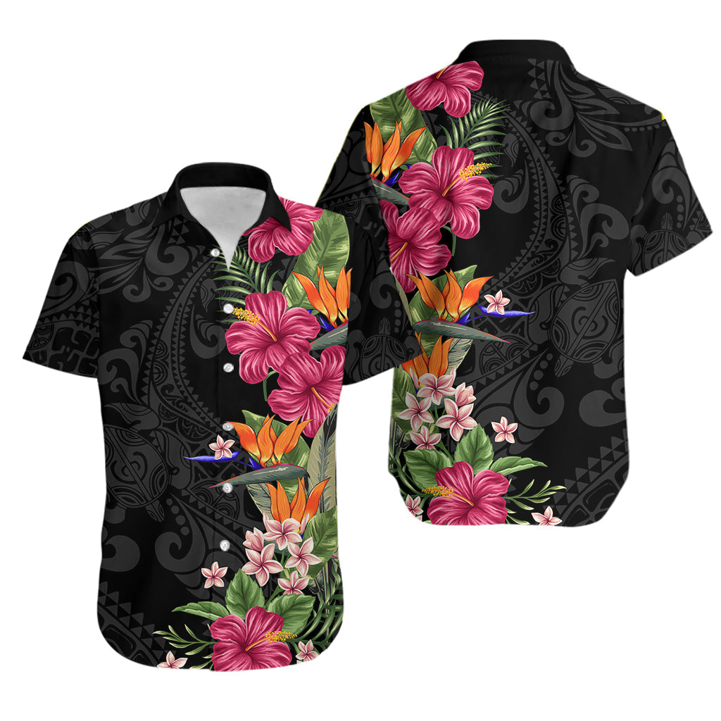 Hawaii Flowers Mix Tribal Pattern Hawaiian Shirt