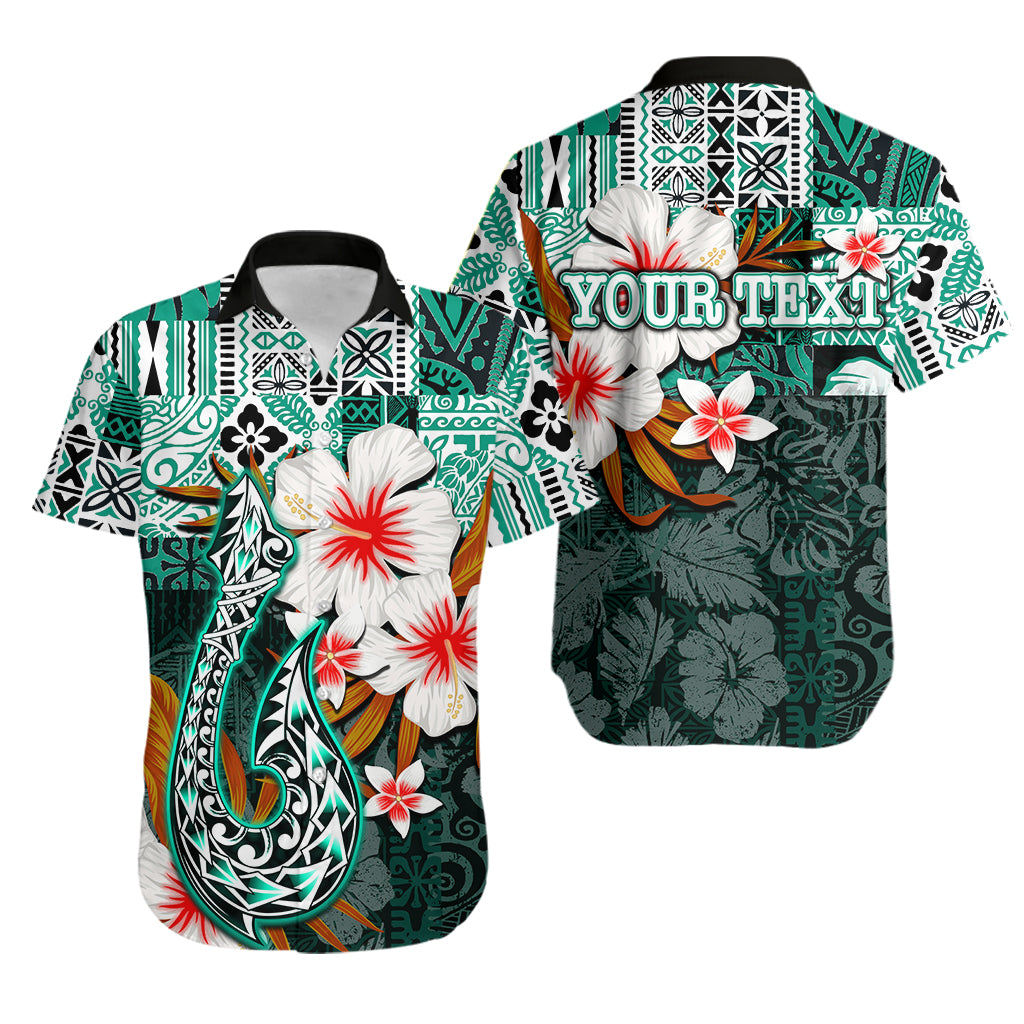 Custom Personalised Hawaii Fish Hook Hawaiian Shirt Green Style