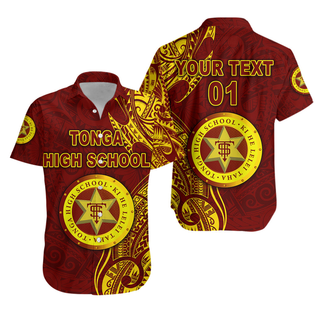 Custom Personalised Tonga High School Hawaiian Shirt Simple Vibes - Maroon, Custom Text And Number