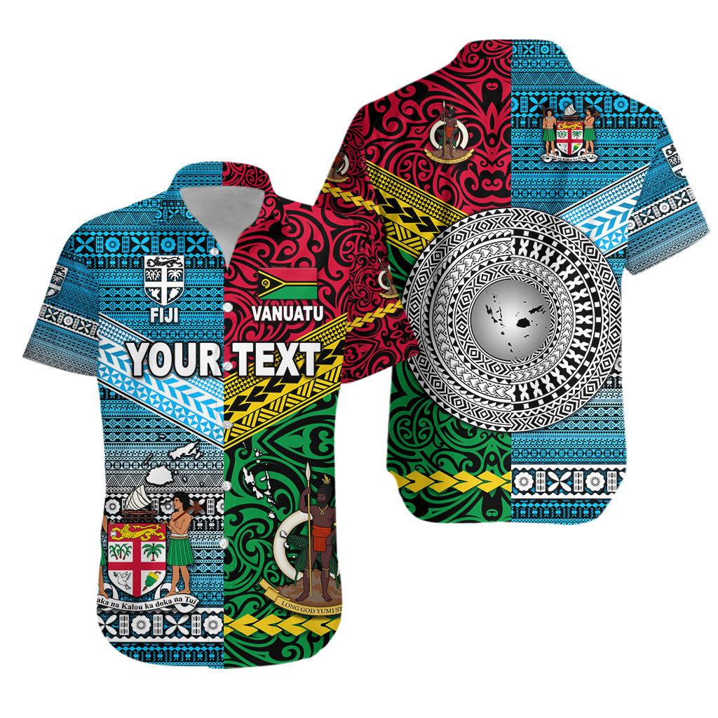 Custom Personalised Vanuatu And Fiji Hawaiian Shirt Together - Bright Color