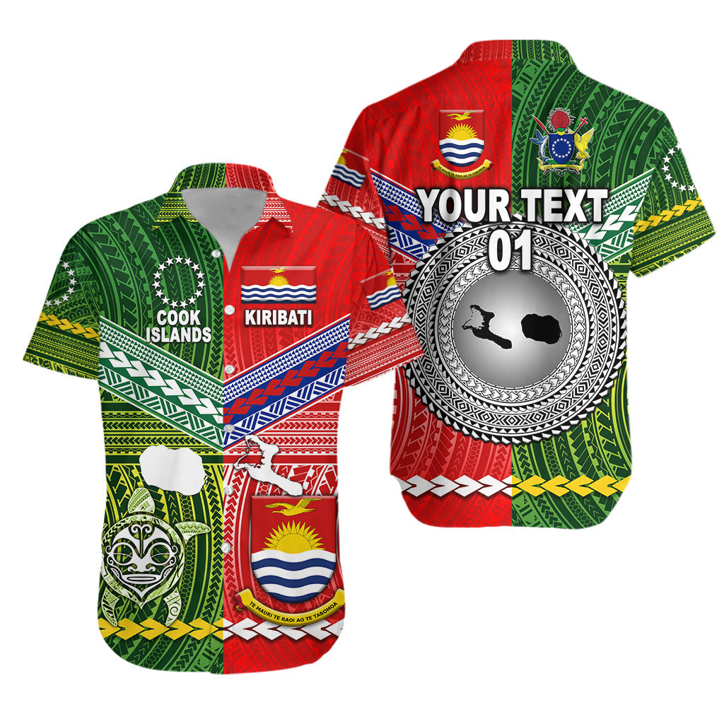 Custom Personalised Kiribati And Cook Islands Hawaiian Shirt Together