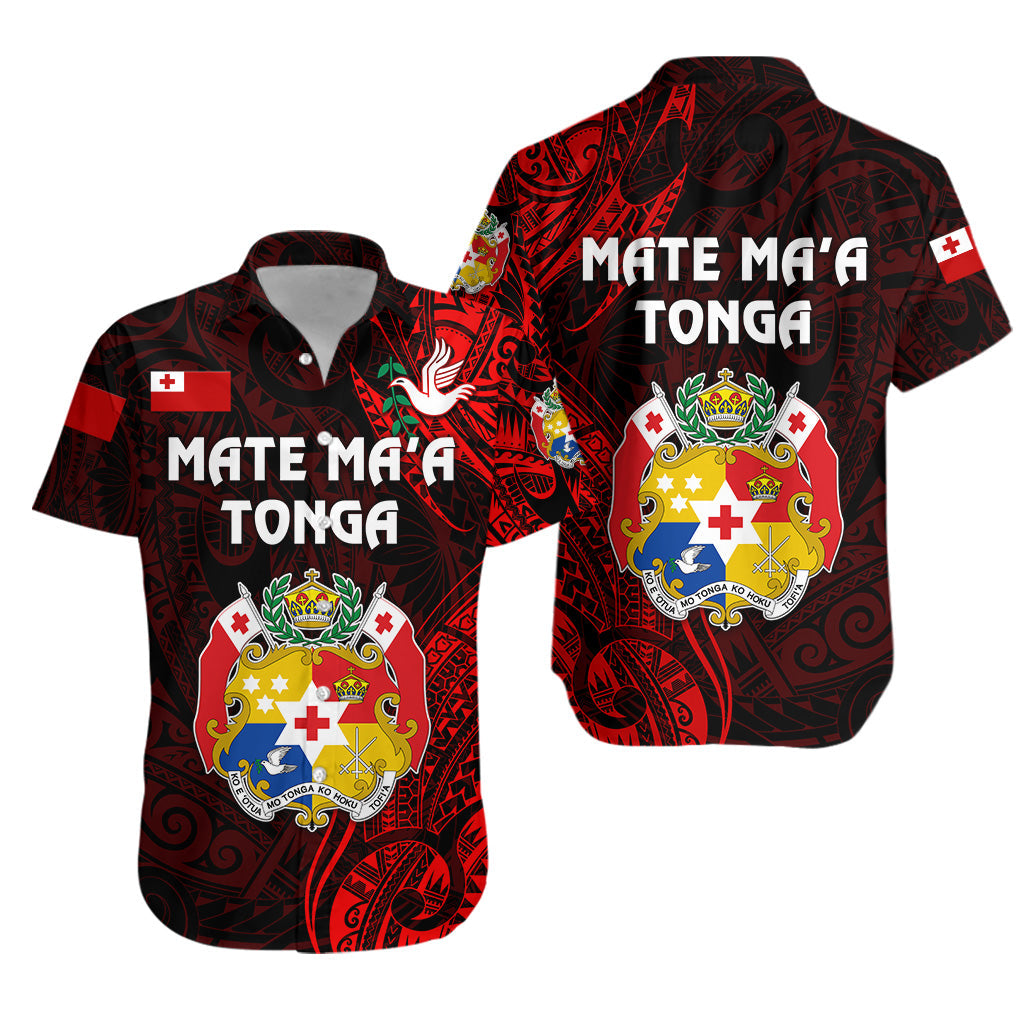 Tonga Coat Of Arms Hawaiian Shirt Simple Vibes - Red