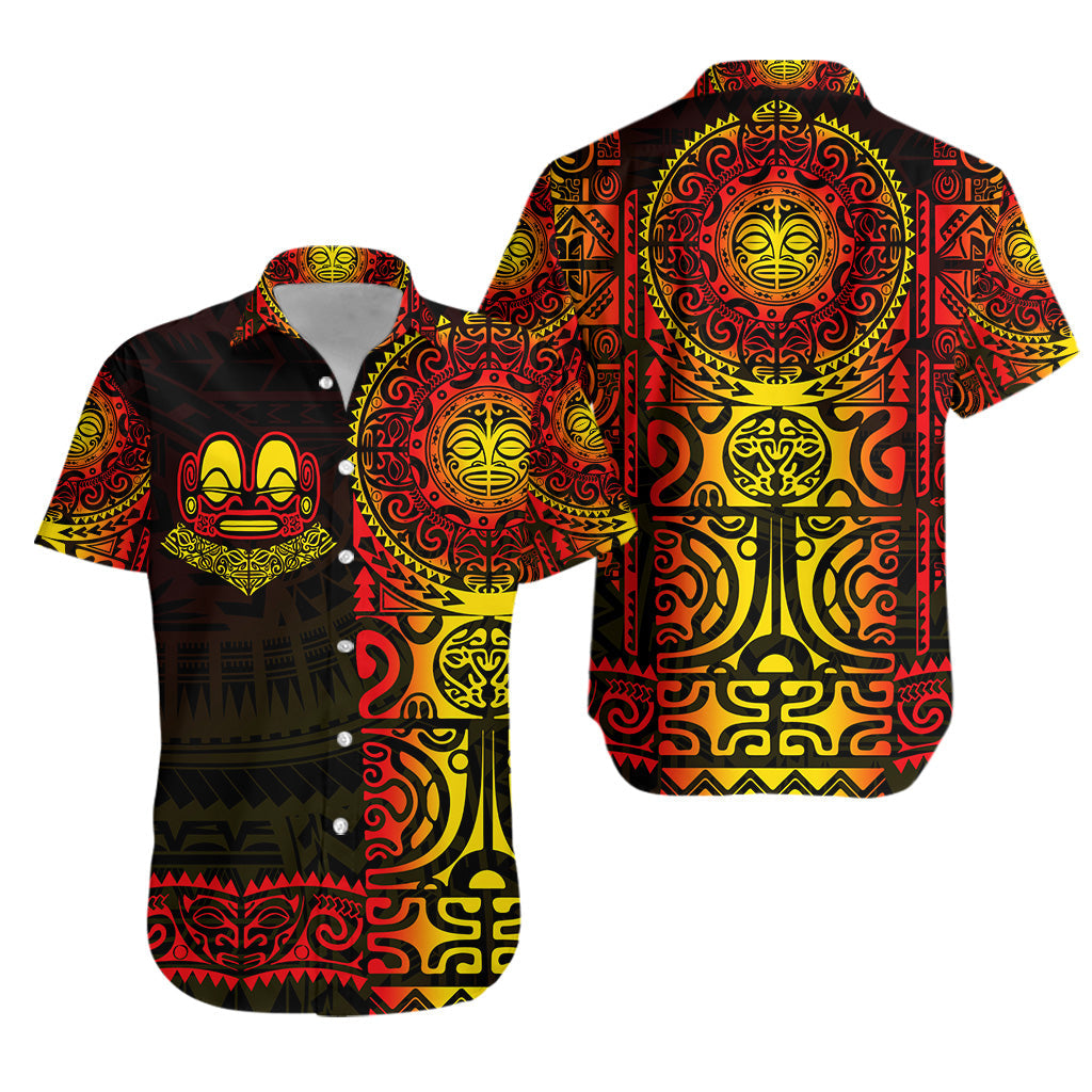 Marquesas Islands Hawaiian Shirt Marquesan Tattoo Unique Style - Gradient Red